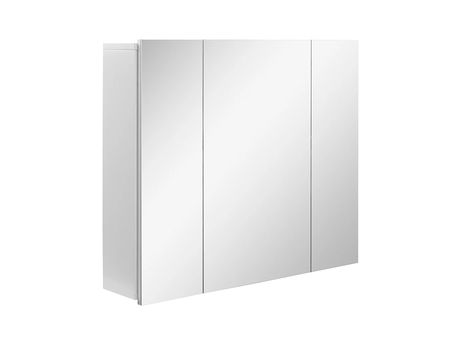 Armadietto bagno con 3 ante specchiate 70x15x60cm bianco