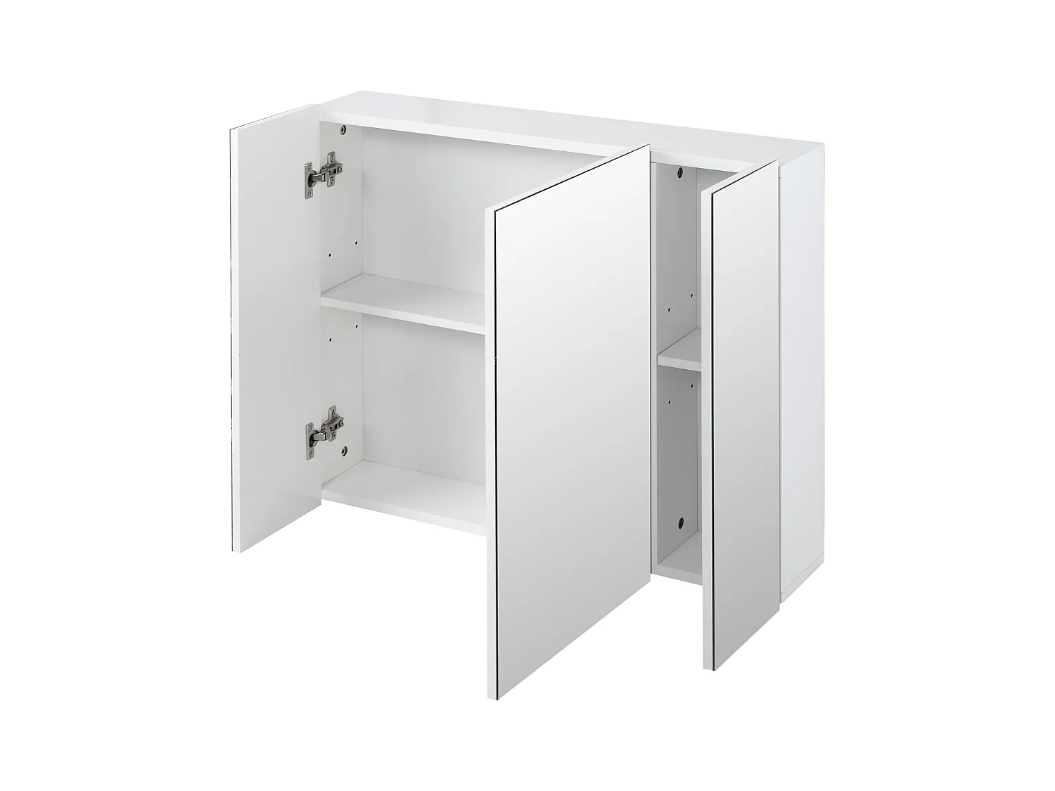 Armadietto bagno con 3 ante specchiate 70x15x60cm bianco