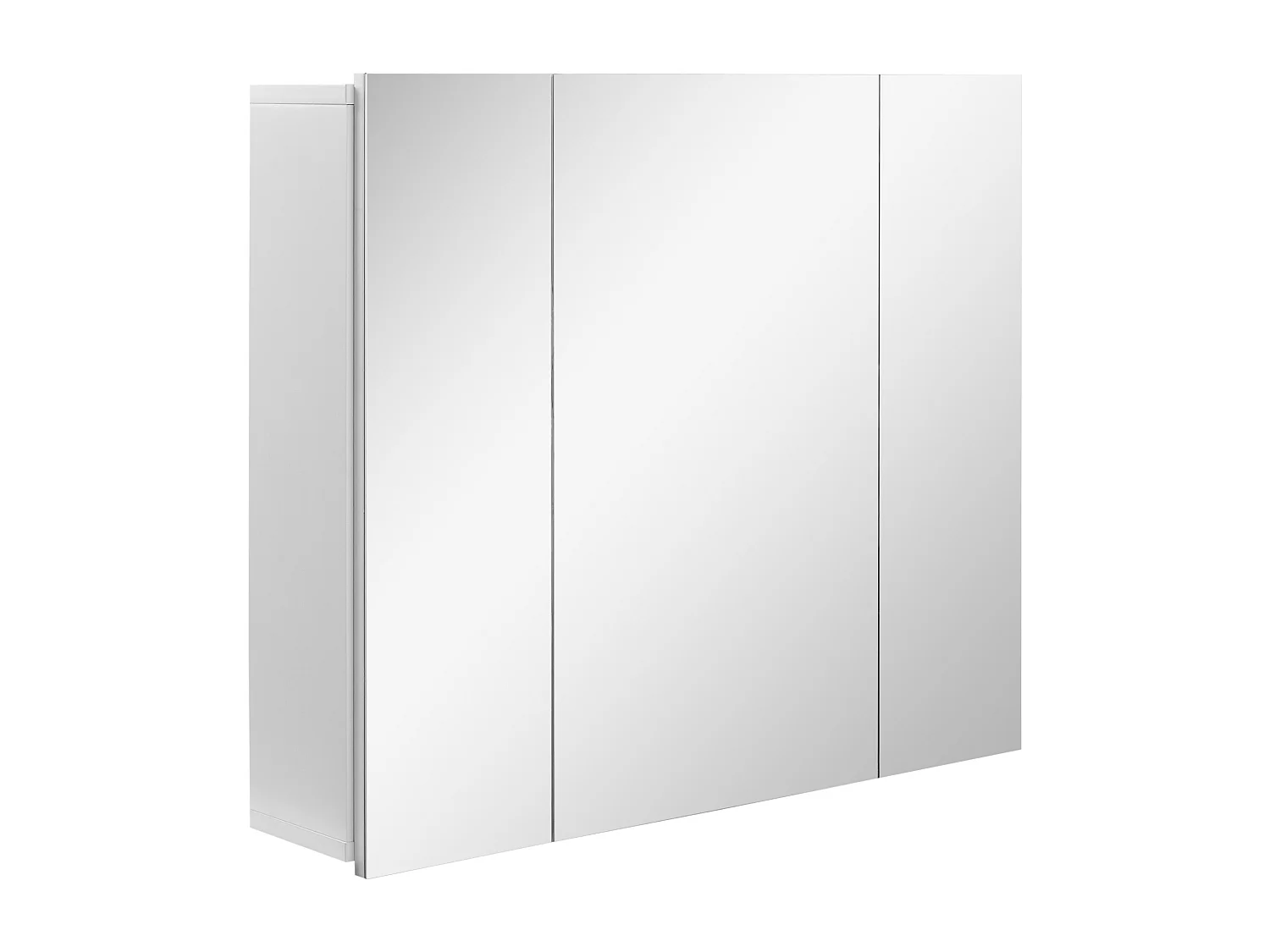 Armadietto bagno con 3 ante specchiate 70x15x60cm bianco