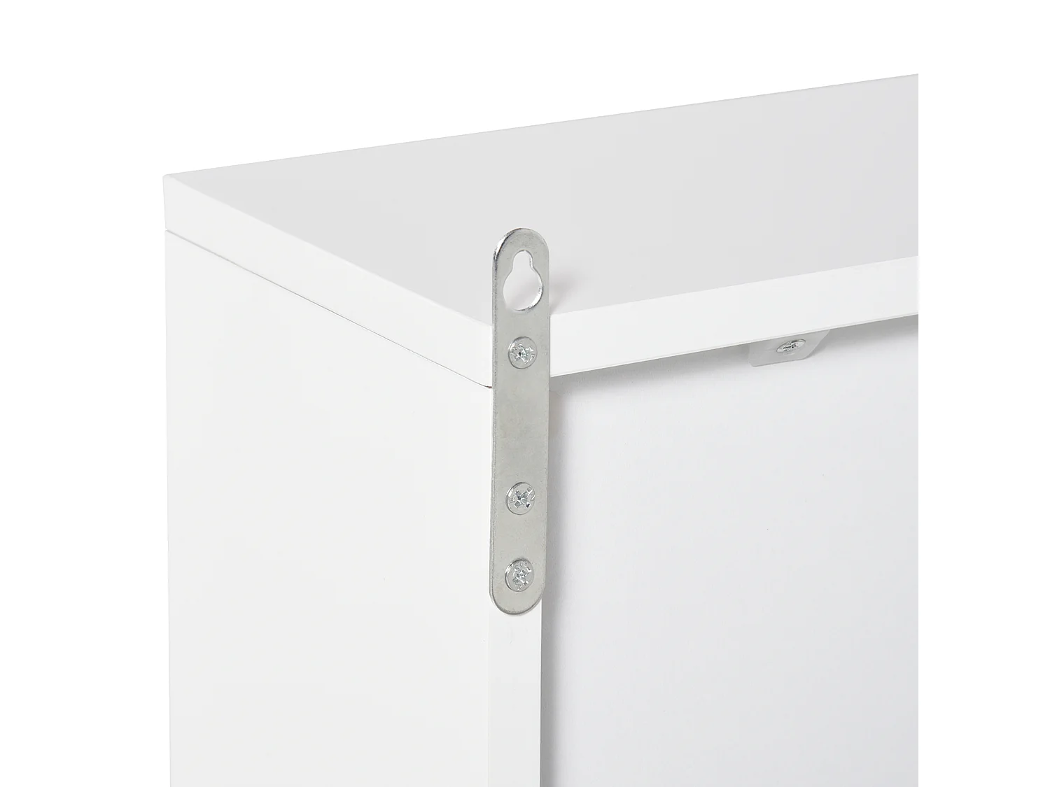 Armadietto bagno 2 ante con specchi e ripiano regolabile in mdf bianco