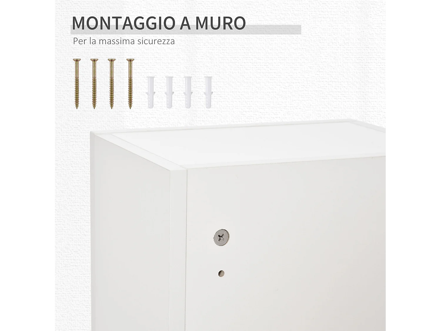 Armadietto medicinali con serratura e 5 ripiani regolabili