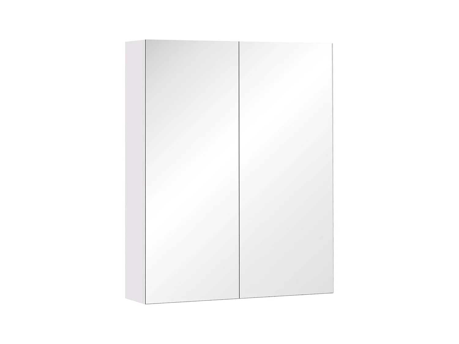 Armadietto pensile da bagno 2 ante con specchiera e ripiani mdf bianco