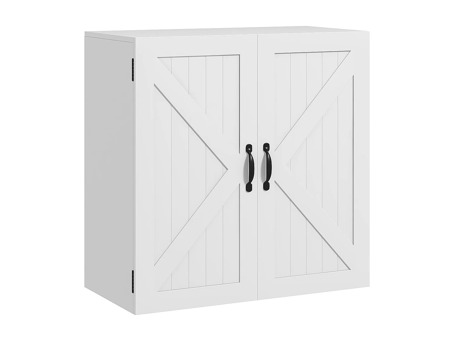 Pensile bagno stile country con ripiano regolabile bianco