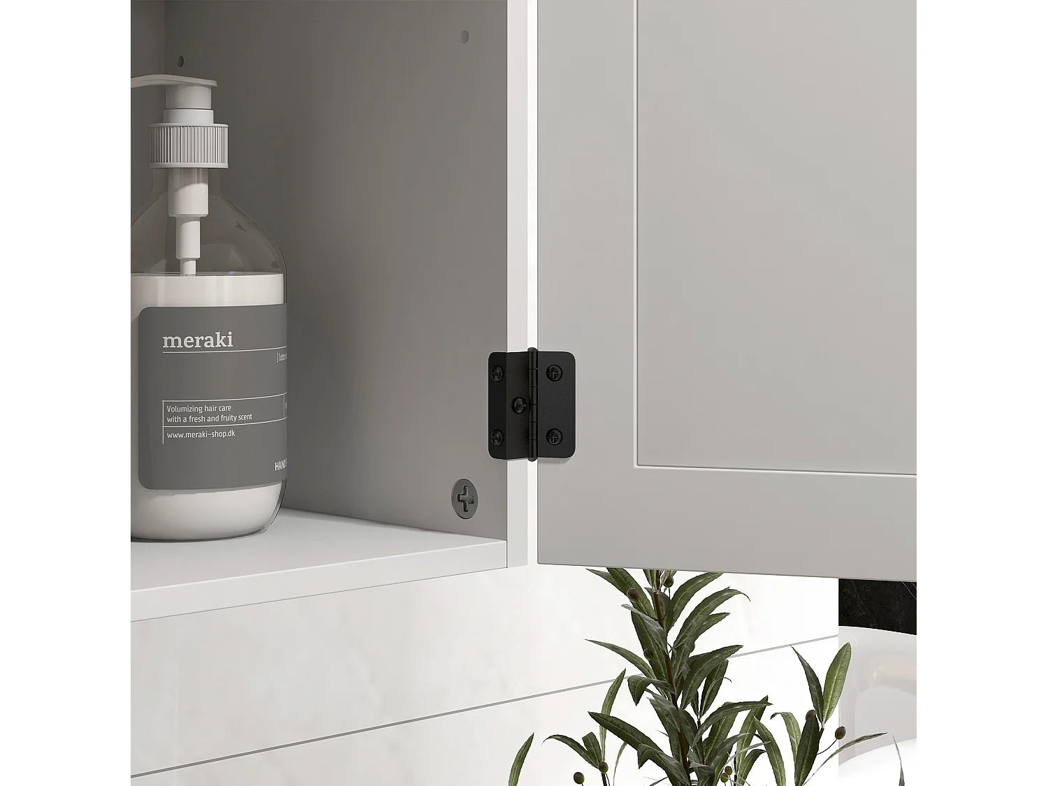 Pensile bagno stile country con ripiano regolabile bianco