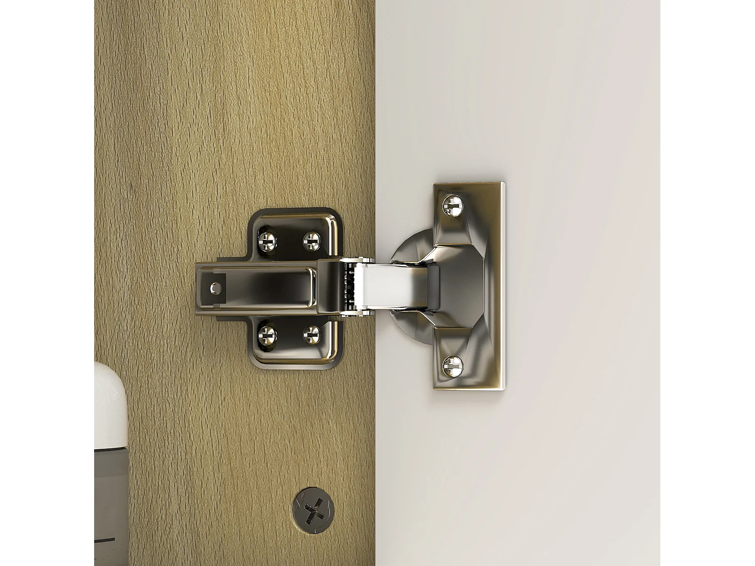 Specchiera bagno con armadietto e 6 ripiani aperti colore legno