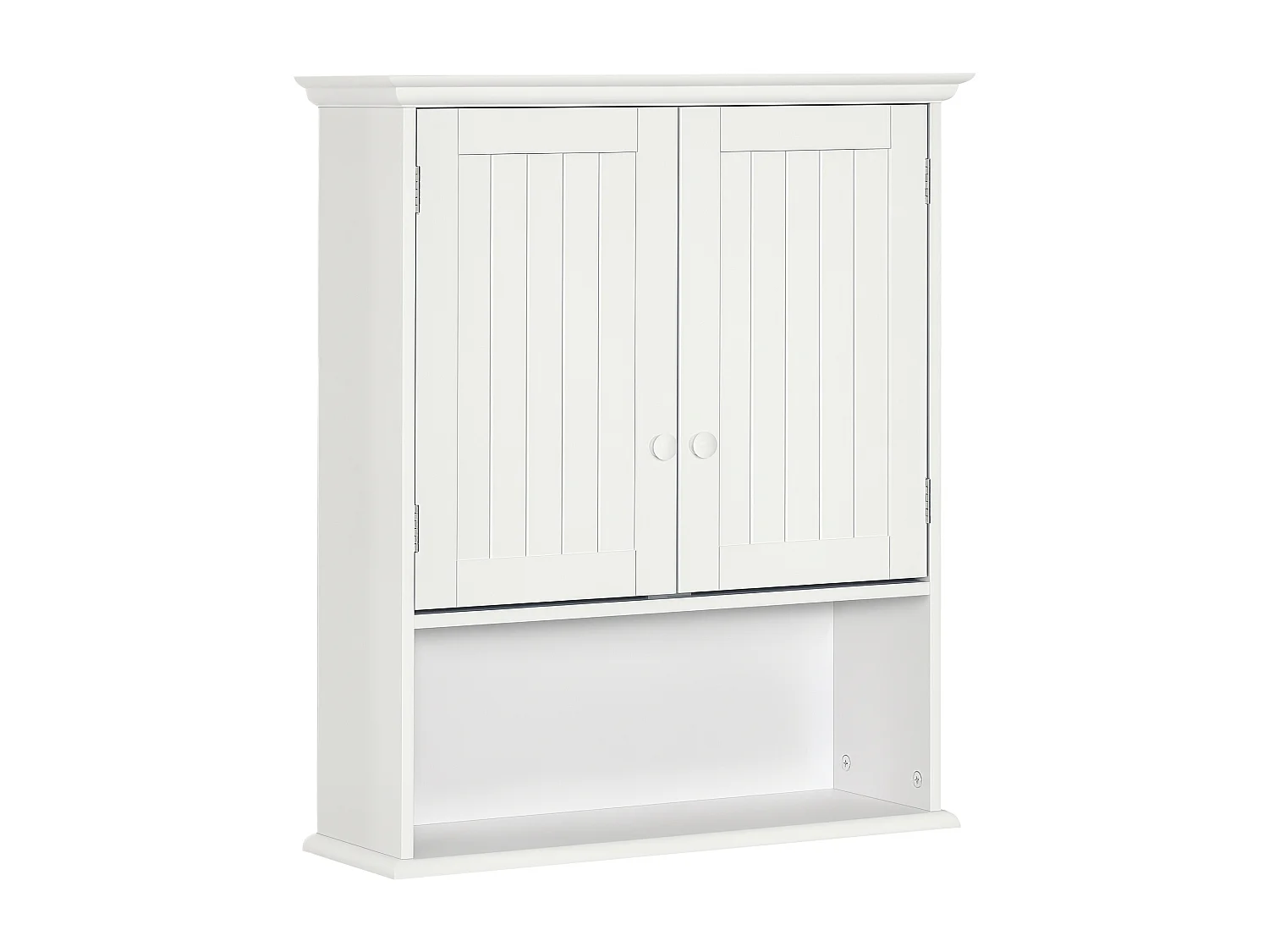 Mobile pensile bagno con armadietto a 2 ante e ripiano aperto bianco
