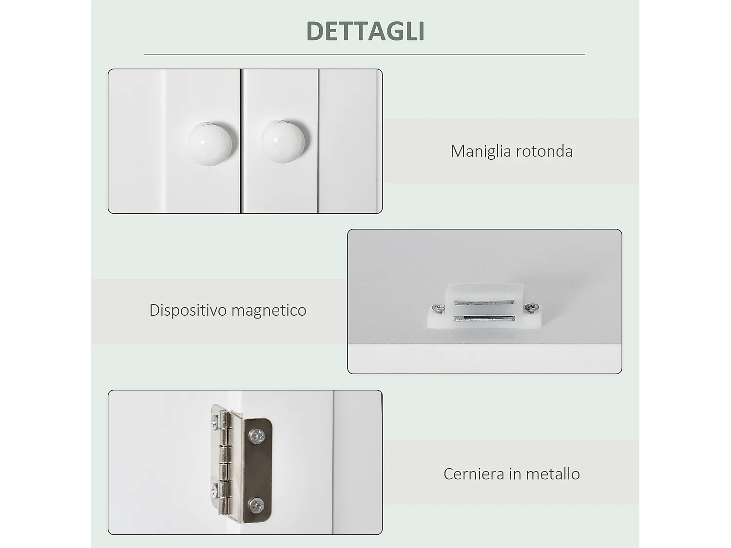 Mobile pensile bagno con armadietto a 2 ante e ripiano aperto bianco