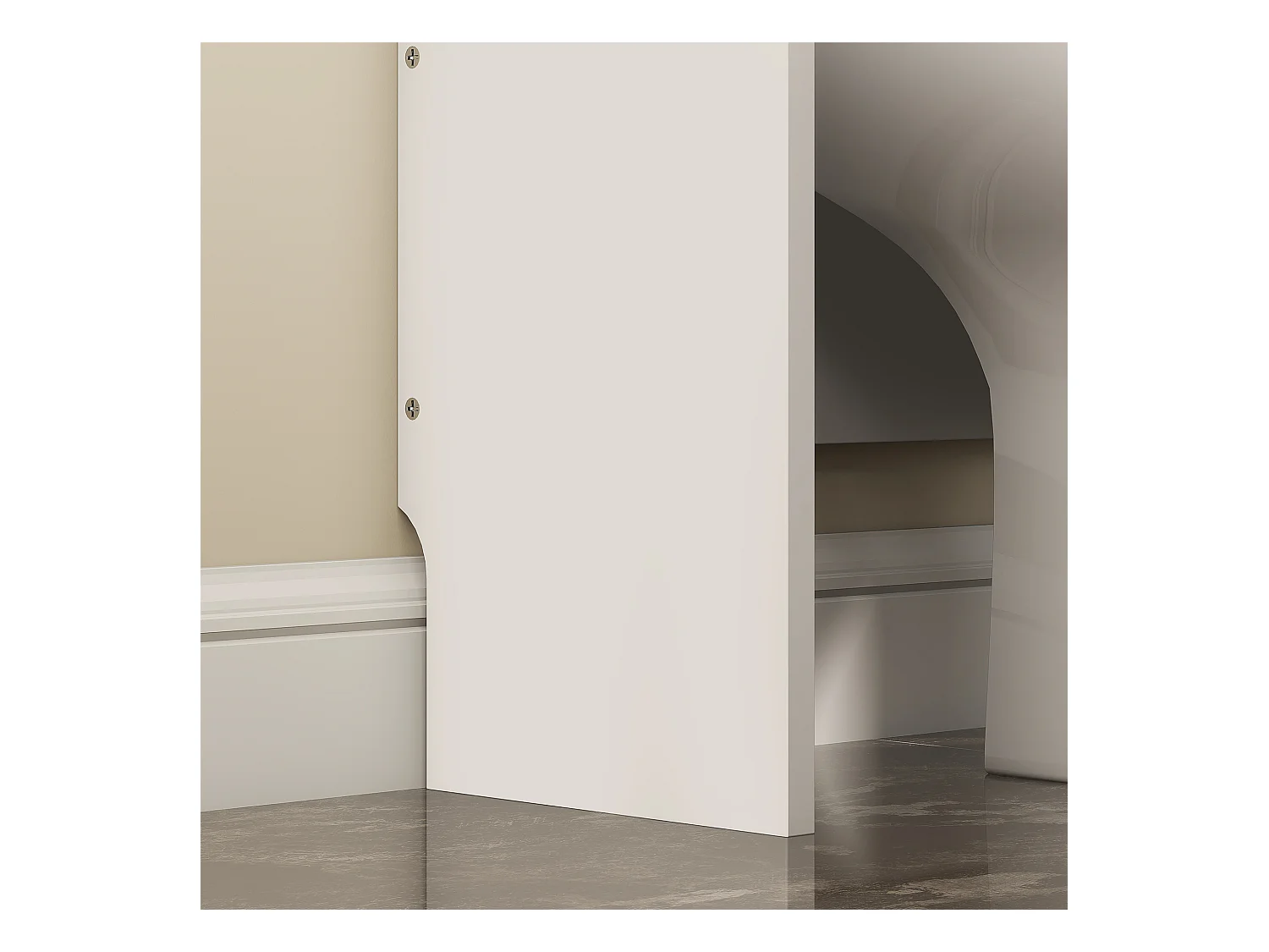 Mobile sopra wc con 3 mensole chiuse e ripiano aperto bianco