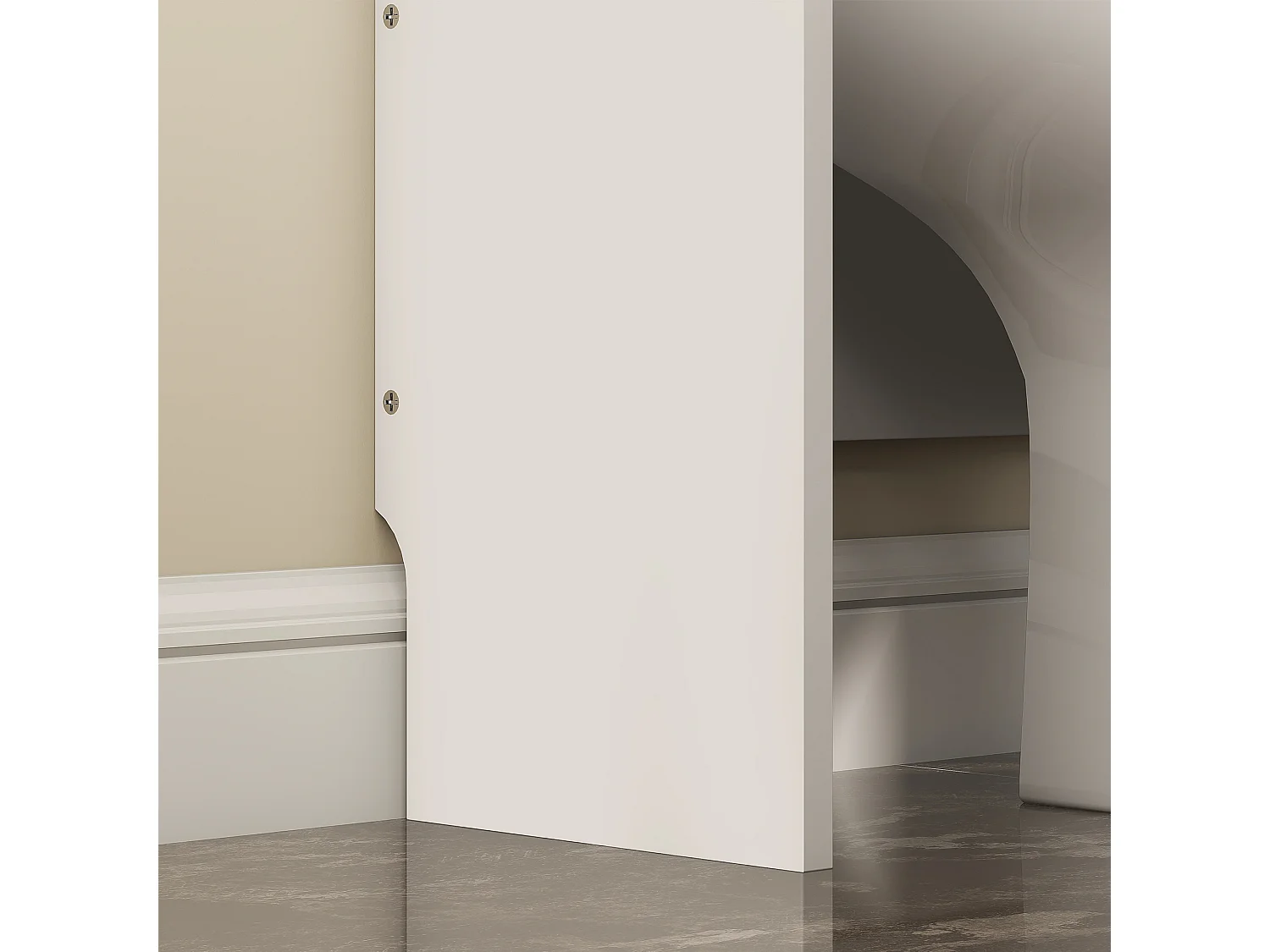 Mobile sopra wc con 3 mensole chiuse e ripiano aperto bianco