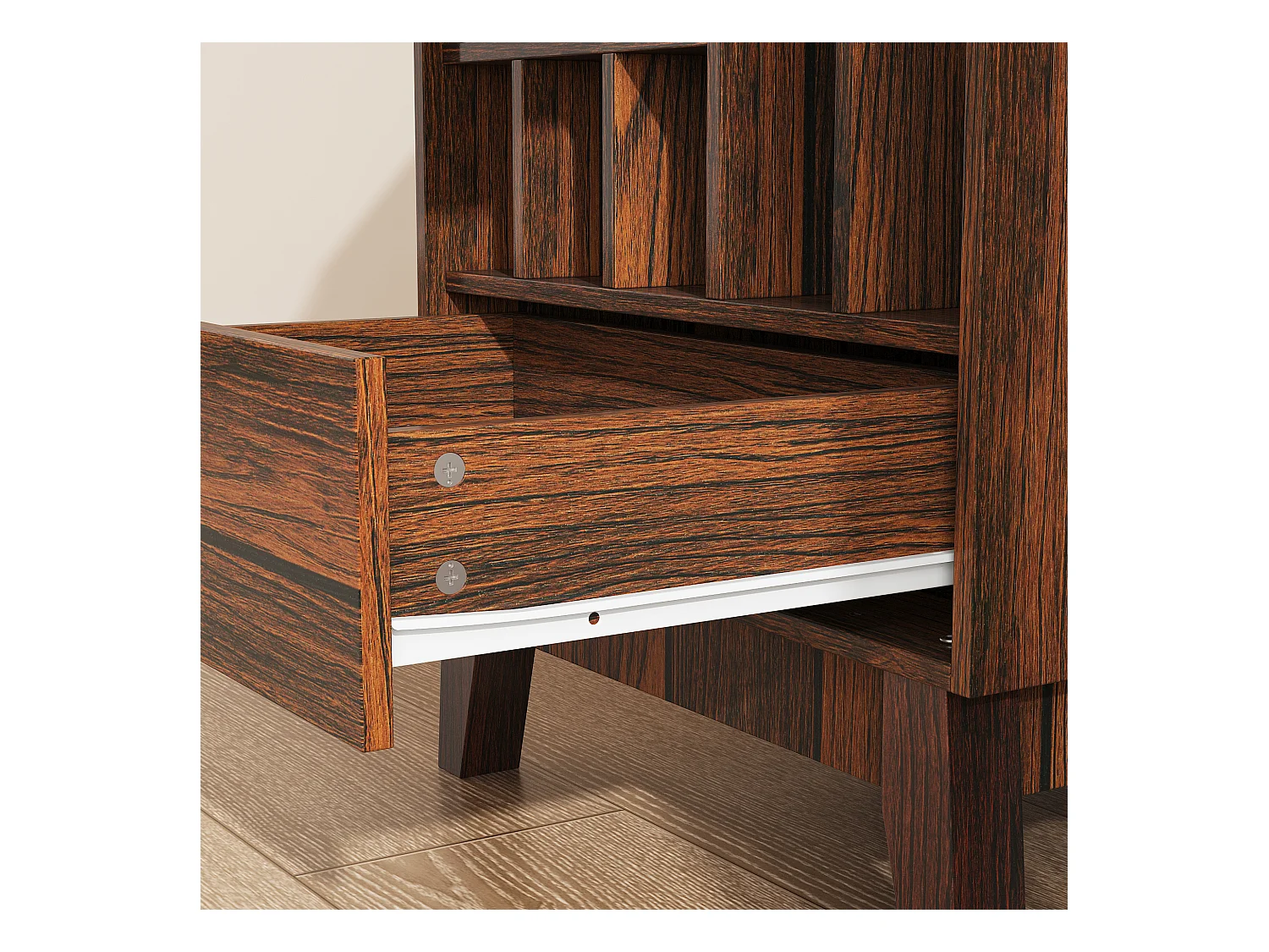 Buffet de Cuisine avec 1 Porte, 2 Tiroirs et 7 Compartiments Ouverts pour Salle de Séjour et Restaurant, 50 x 40 x 80 CM, Marron