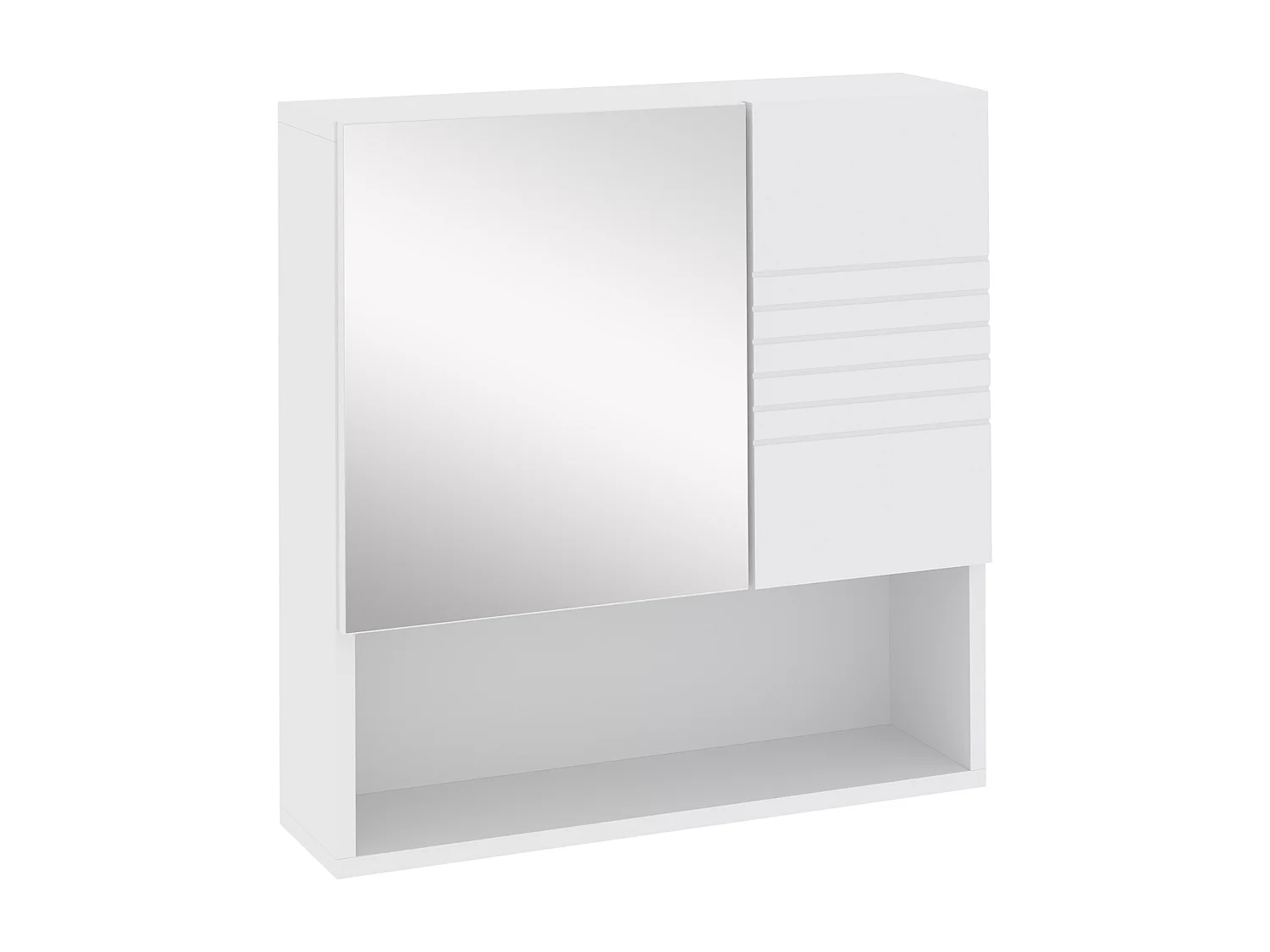 Mobiletto bagno pensile con specchiera 54x15x55cm bianco