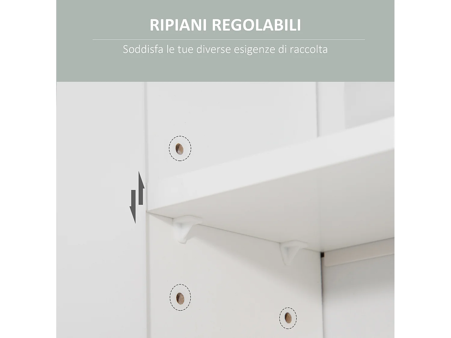 Specchiera bagno in legno a 2 ante con ripiano aperto bianco