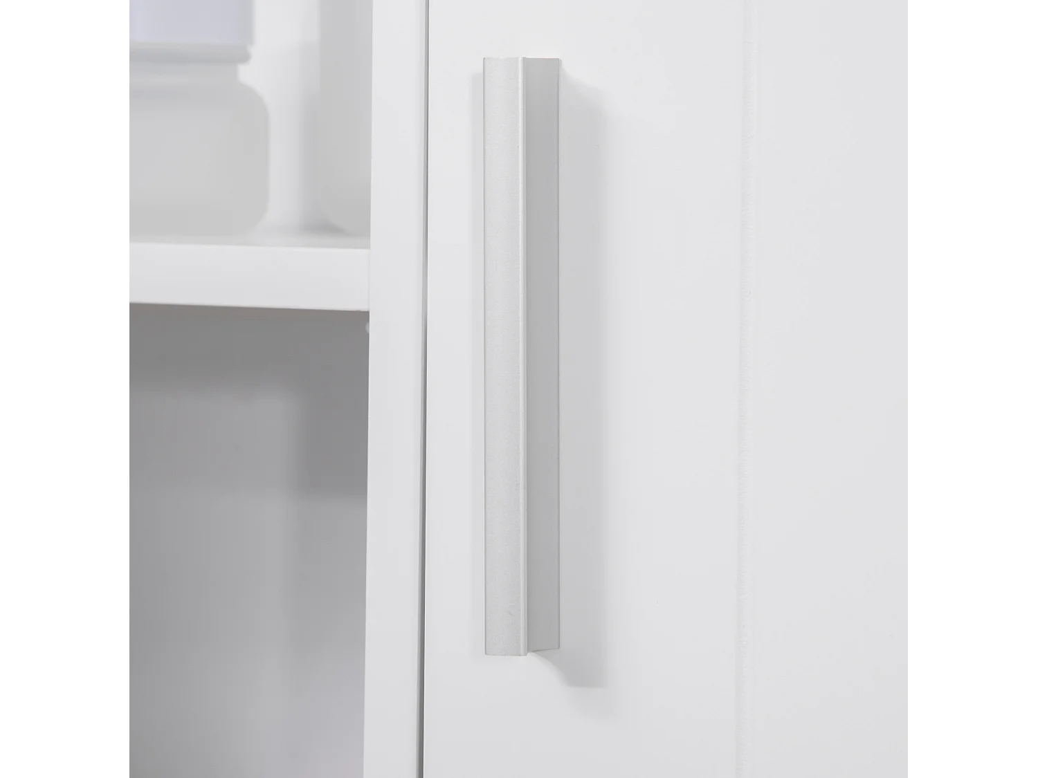 Specchiera bagno in legno a 2 ante con ripiano aperto bianco