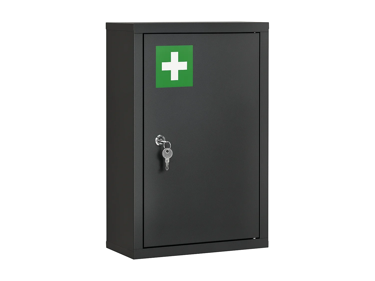 Armadietto medicinali 3 ripiani e blocco con chiavi nero