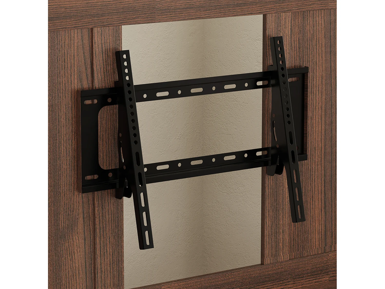 Petit Support TV sur Pied à Roulettes avec Cadre en Métal, Meuble TV avec 3 Étagères et Prises, 32 à 55 Pouce TV, Café