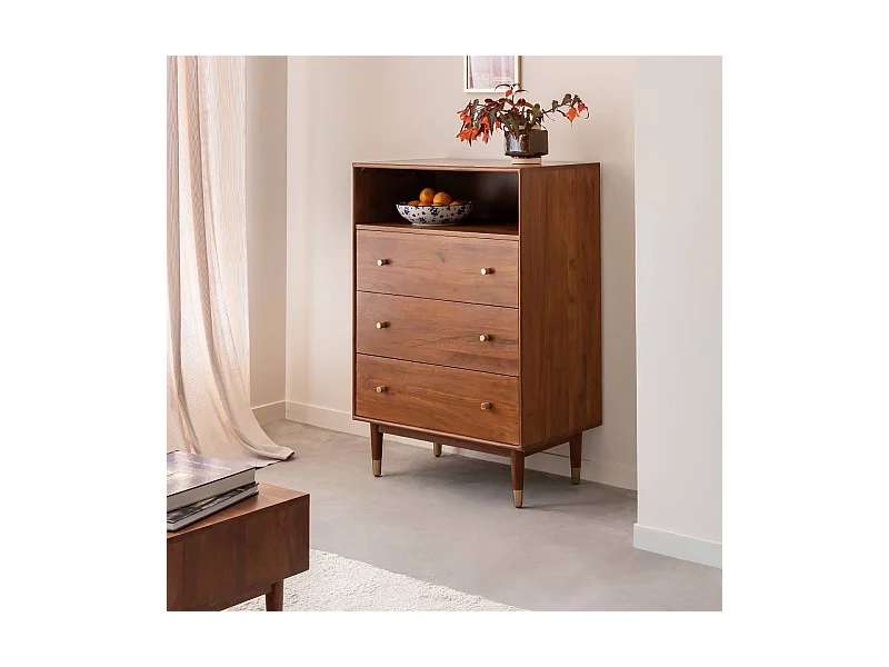 Commode en bois d'acacia Emiel