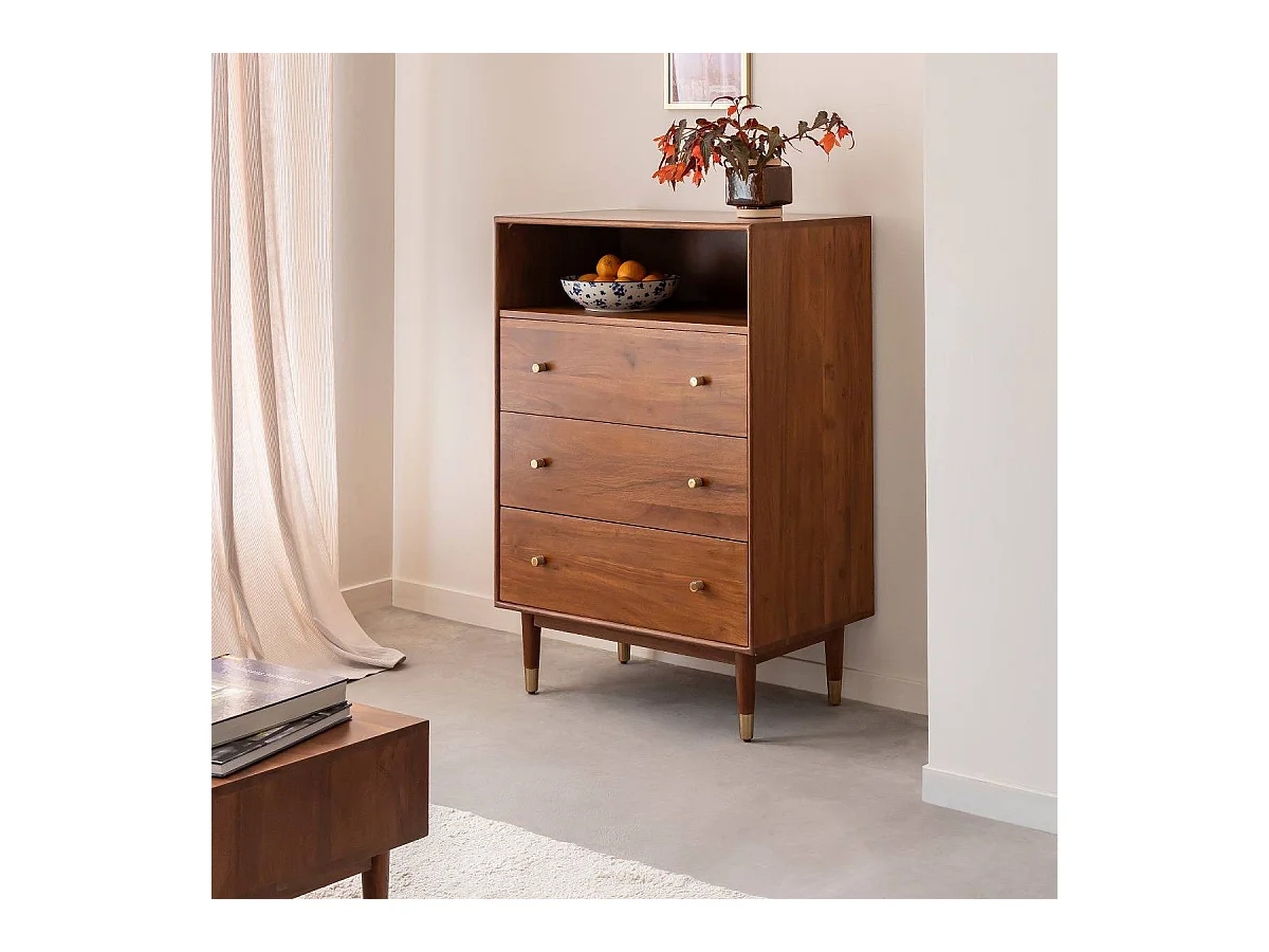 Commode en bois d'acacia Emiel