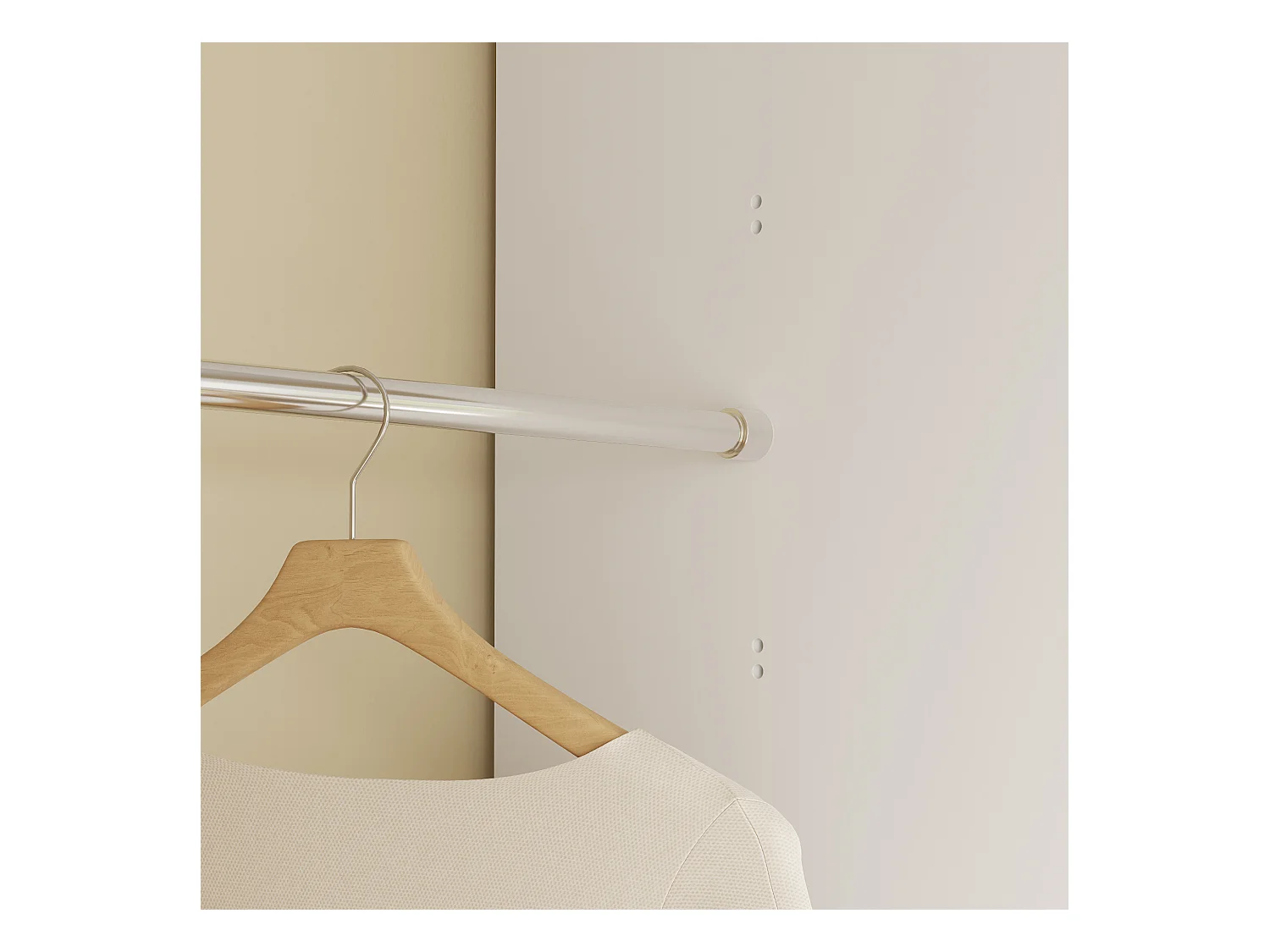 Dressing Blanc avec Miroir, Meuble de Rangement avec Compartiments et 2 Portes pour Chambre, 84 x 40 x 200cm