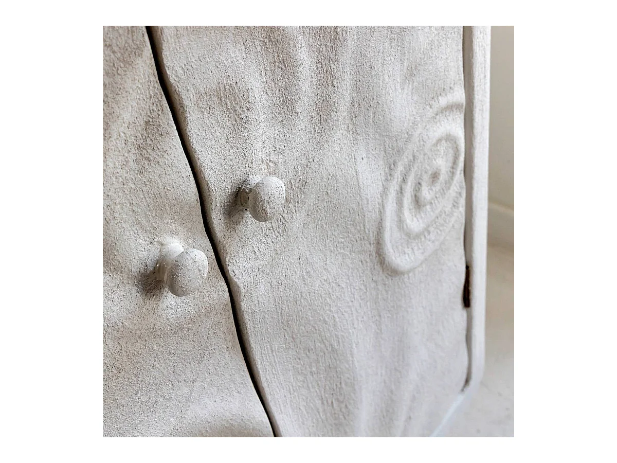 Armoire en bois effet béton blanc Danaé