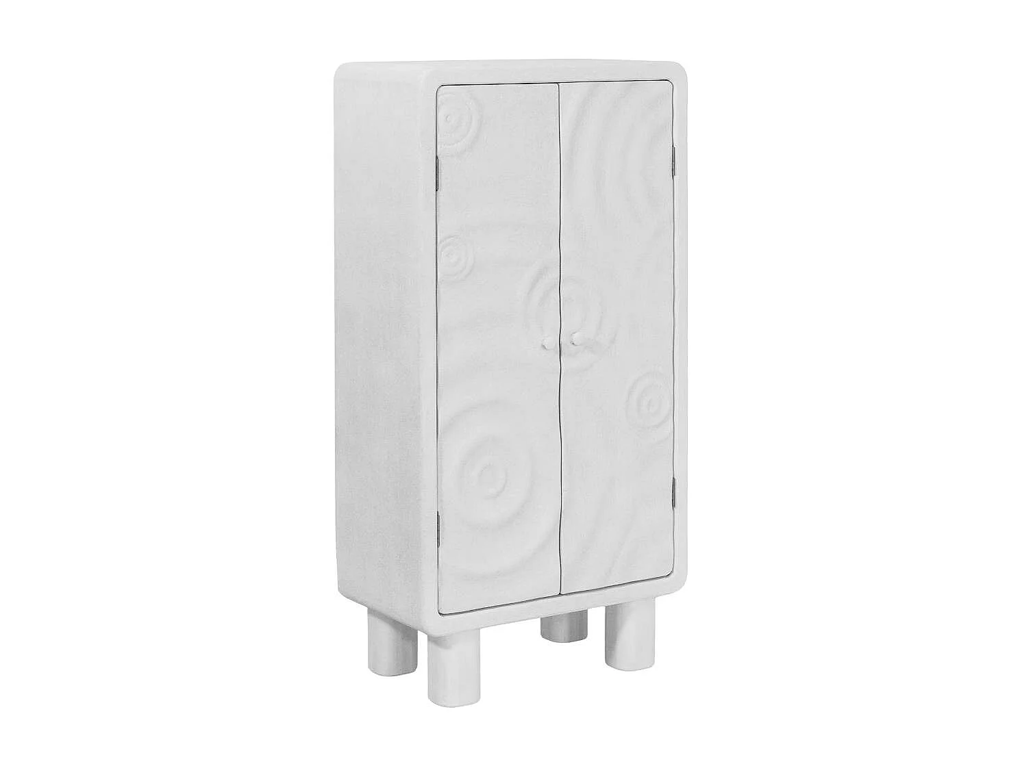 Armoire en bois effet béton blanc Danaé