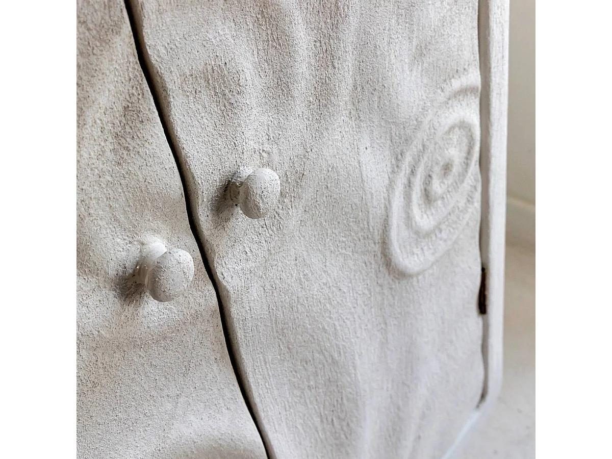 Armoire en bois effet béton blanc Danaé