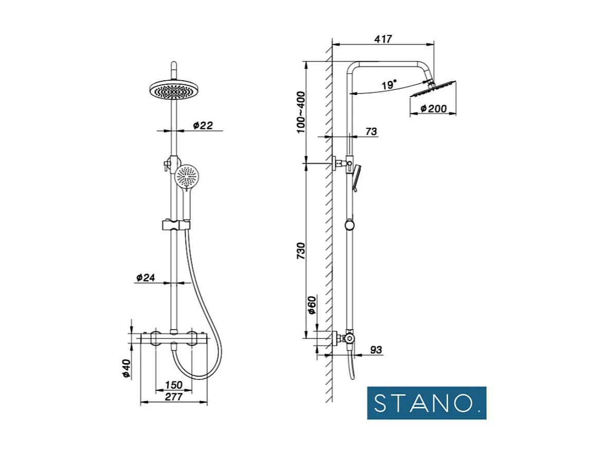 Colonna doccia termostatica PONTI