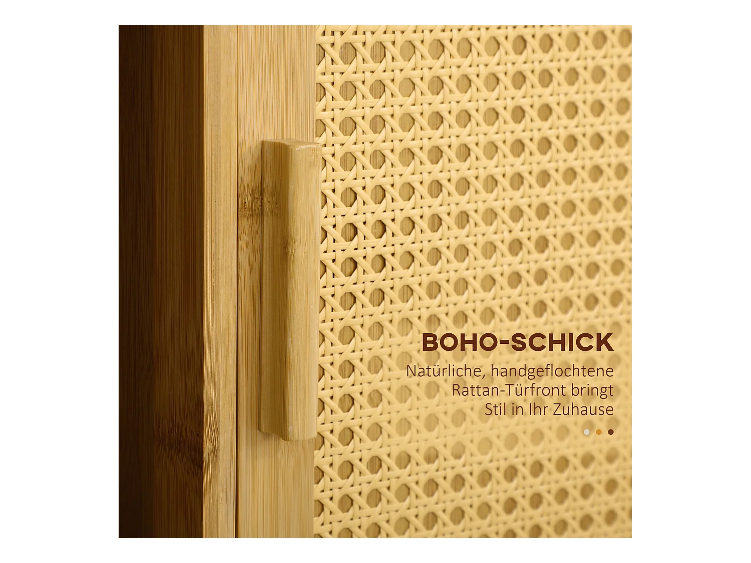 Keukentrolley met lade, open planken, handdoekenrek, natuurlijk bamboe (84x36x85cm)