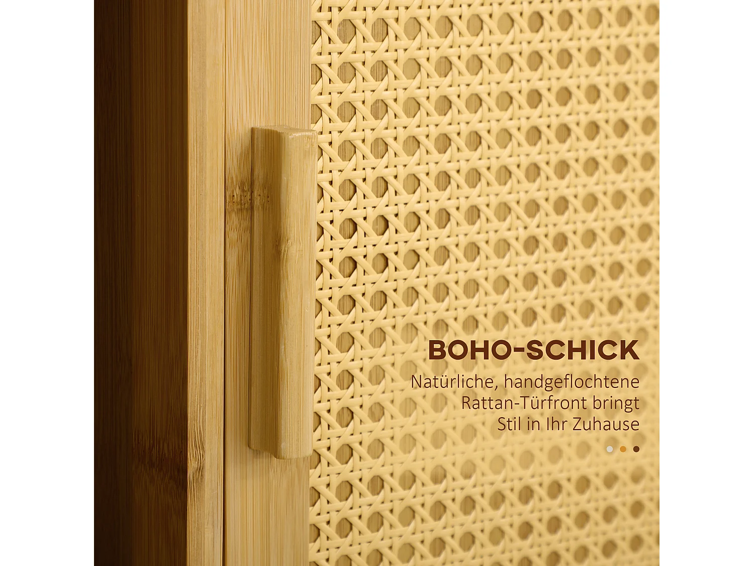 Keukentrolley met lade, open planken, handdoekenrek, natuurlijk bamboe (84x36x85cm)