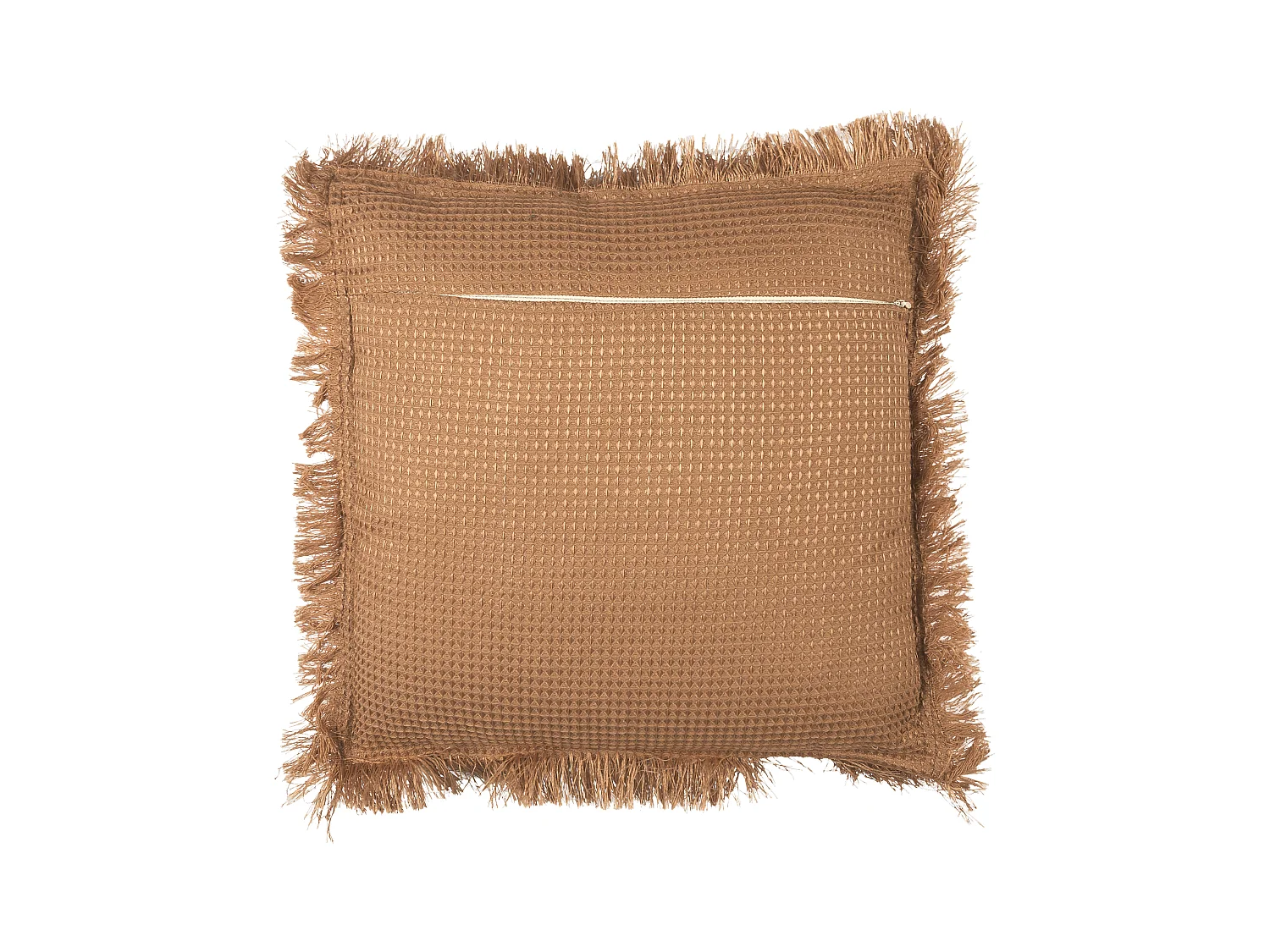 Coussin Gaufre Ocre 40x40cm Marron