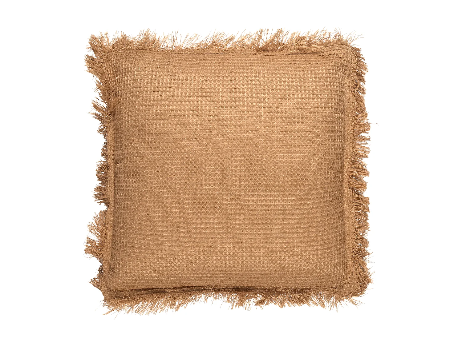 Coussin Gaufre Ocre 40x40cm Marron