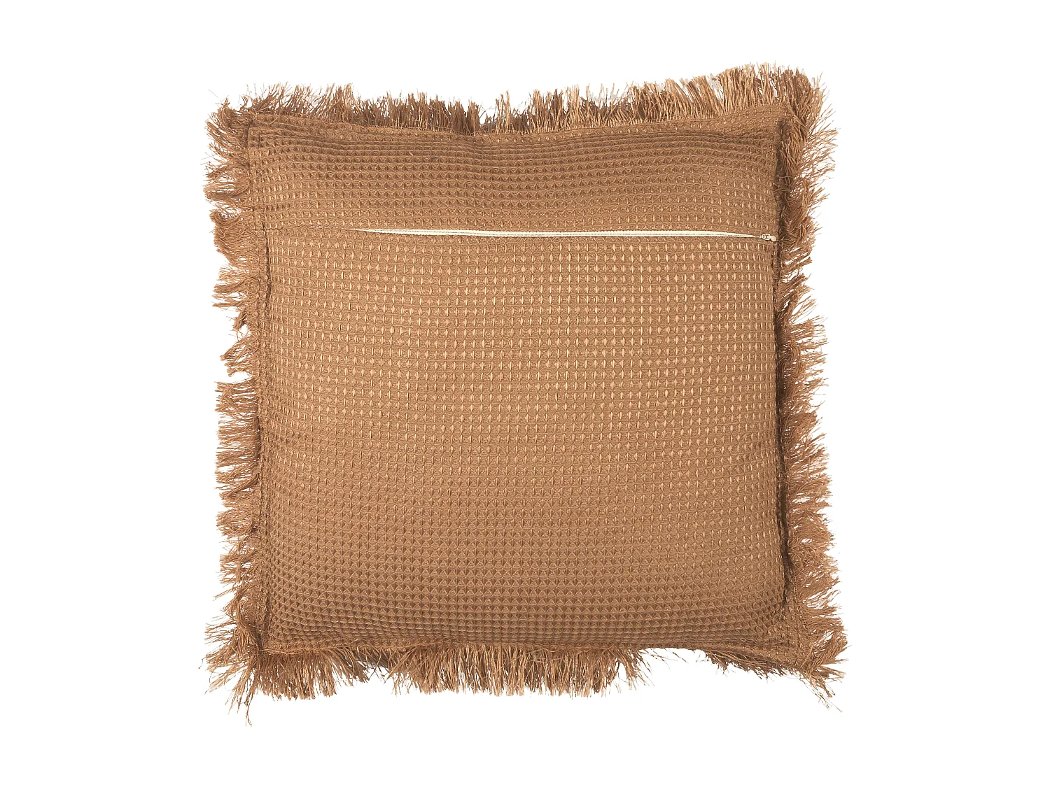 Coussin Gaufre Ocre 40x40cm Marron