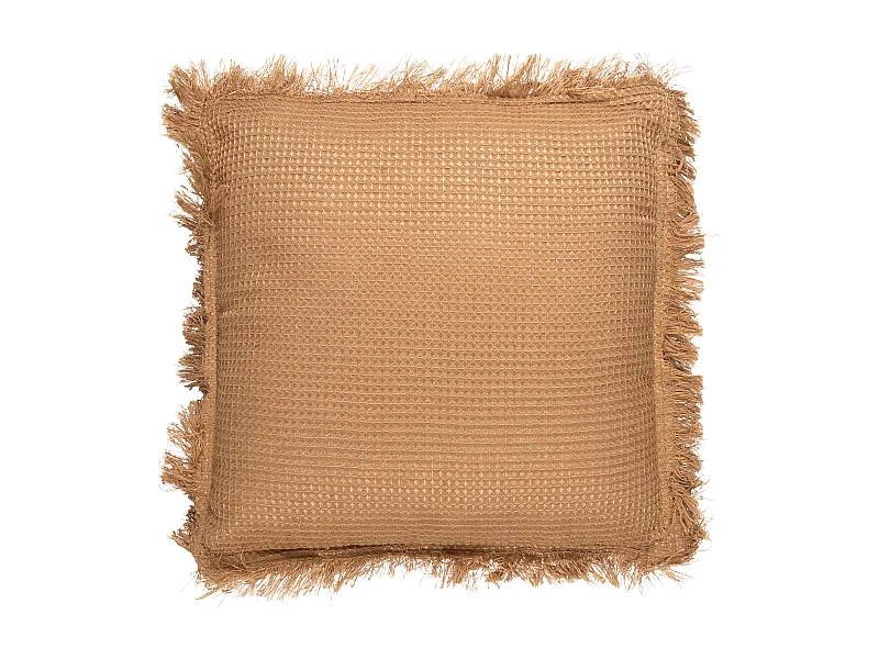 Coussin Gaufre Ocre 40x40cm Marron
