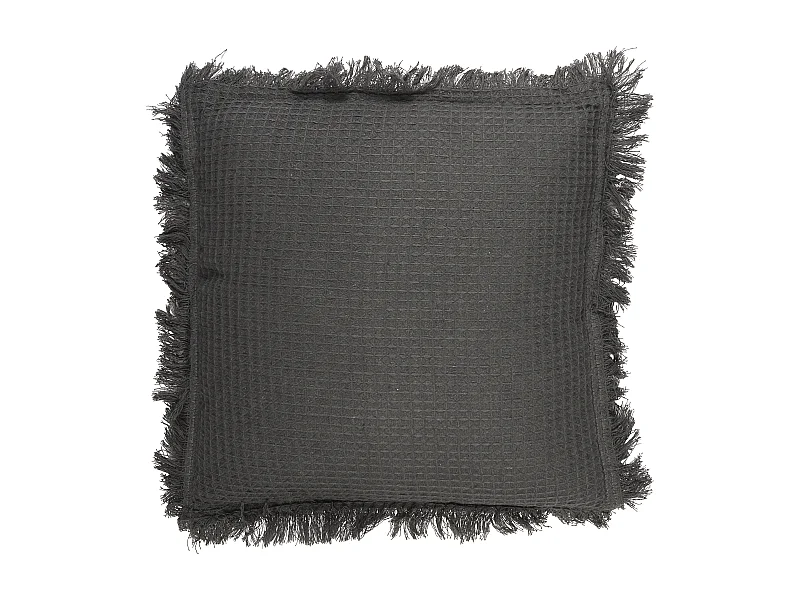Coussin Gaufre Anthracite 40x40cm Gris