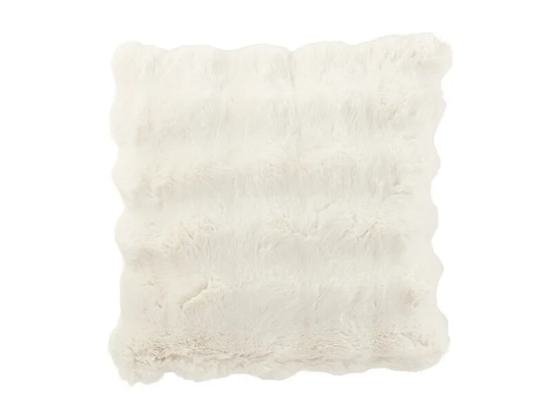 Cojín cuadrado de poliéster blanco 45x45x18 cm