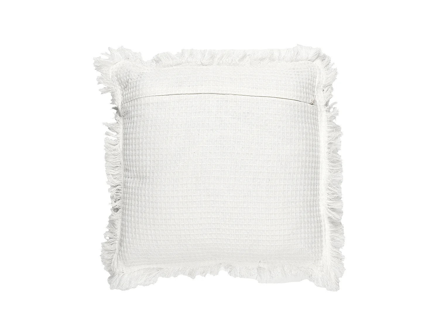 Coussin Dehoussable Gaufre Ivoire 40x40cm Blanc