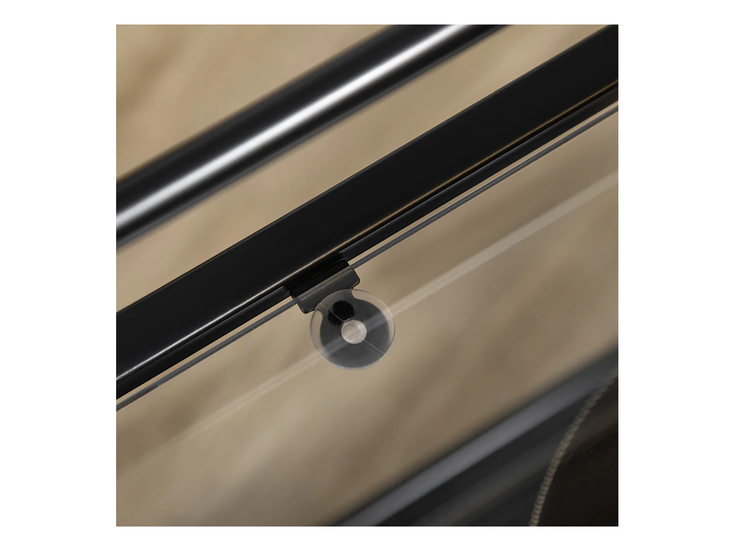 Carrito de cocina móvil de 2 niveles, estructura de metal negro, tapa de cristal templado, ruedas con freno (75x40x80cm)