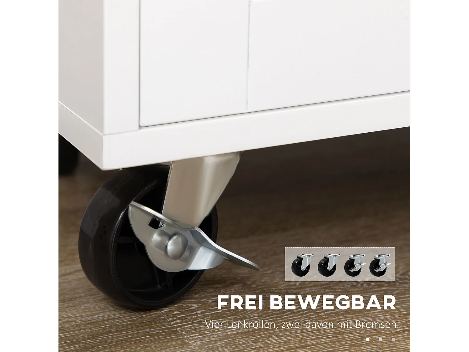 Desserte de cuisine mobile avec plan de travail, étagère réglable, MDF blanc (109x40x89cm)