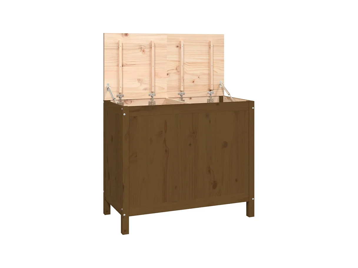 Boîte à linge Marron miel 88,5x44x76 cm Bois massif de pin