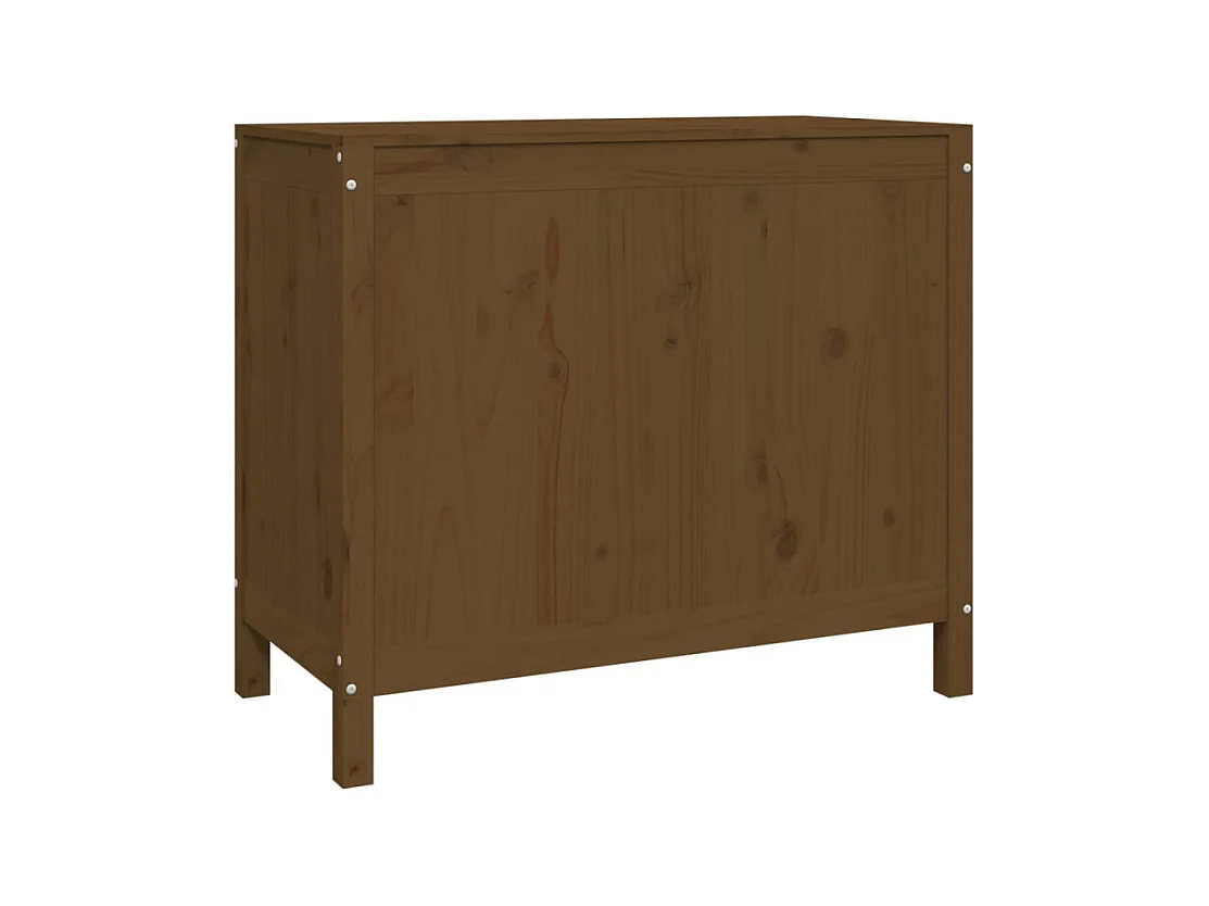 Boîte à linge Marron miel 88,5x44x76 cm Bois massif de pin