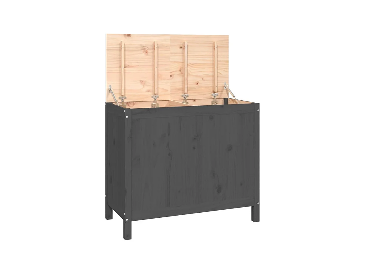 Boîte à linge Gris 88,5x44x76 cm Bois massif de pin