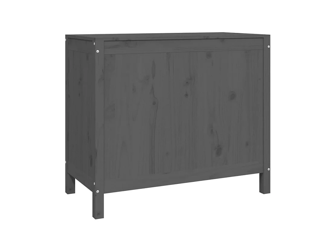 Boîte à linge Gris 88,5x44x76 cm Bois massif de pin