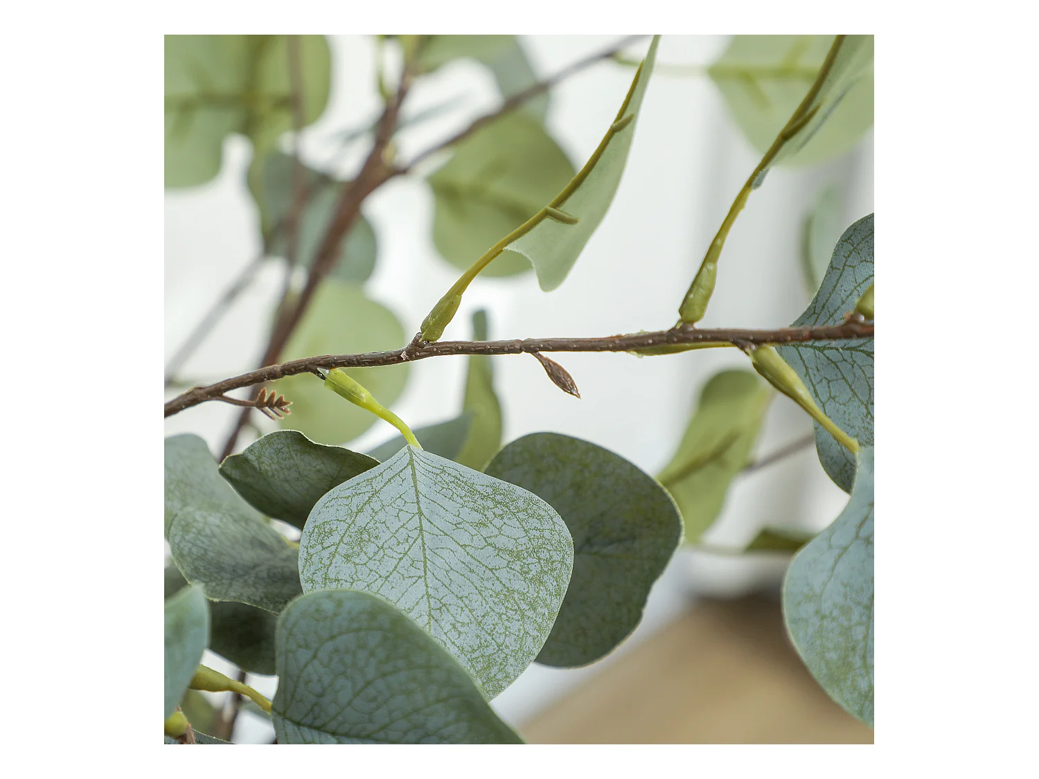 Arbre artificiel Eucalyptus, réaliste, en pot, plastique, vert (15x15x150 cm)