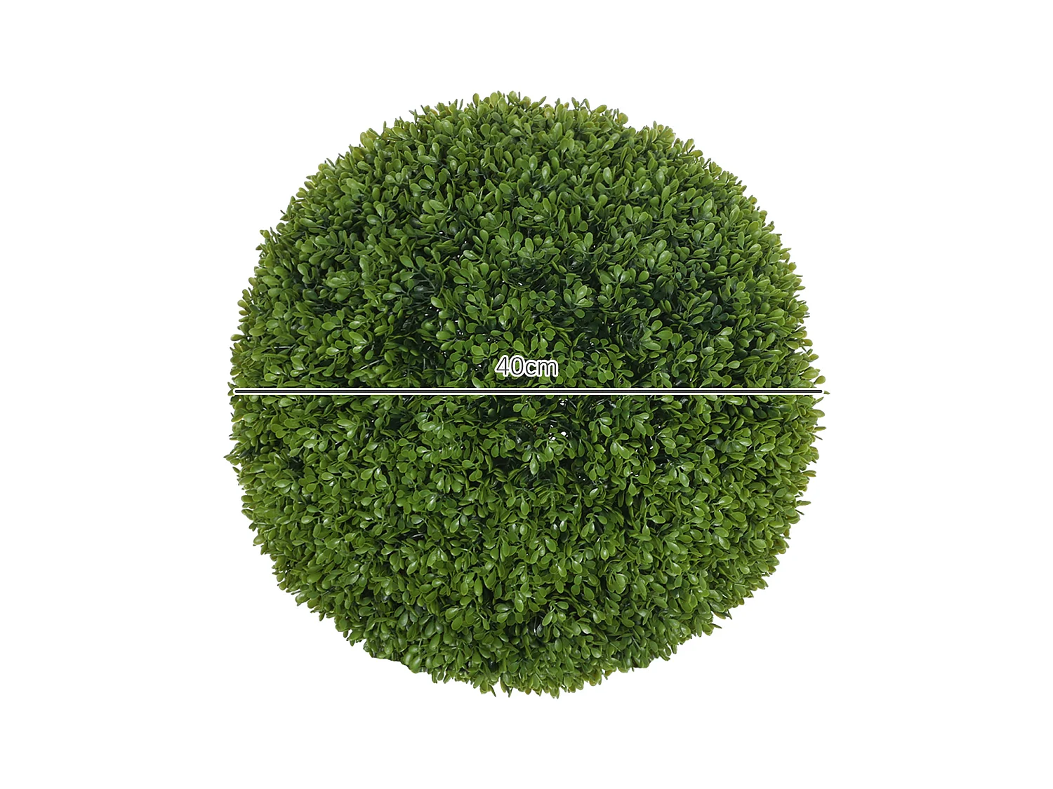 2 pièces Boules de Buis artificielles 40 cm, plantes décoratives en plastique pour intérieur et extérieur, vert (40x40x40 cm)
