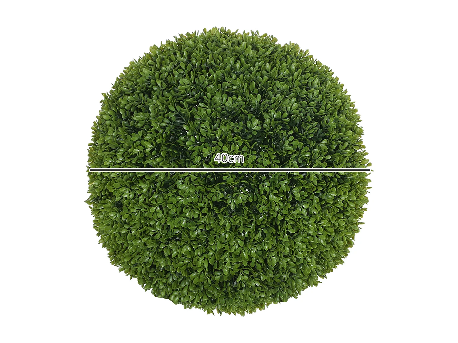 2 pièces Boules de Buis artificielles 40 cm, plantes décoratives en plastique pour intérieur et extérieur, vert (40x40x40 cm)