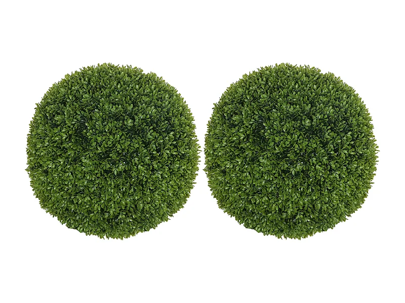2 pièces Boules de Buis artificielles 40 cm, plantes décoratives en plastique pour intérieur et extérieur, vert (40x40x40 cm)