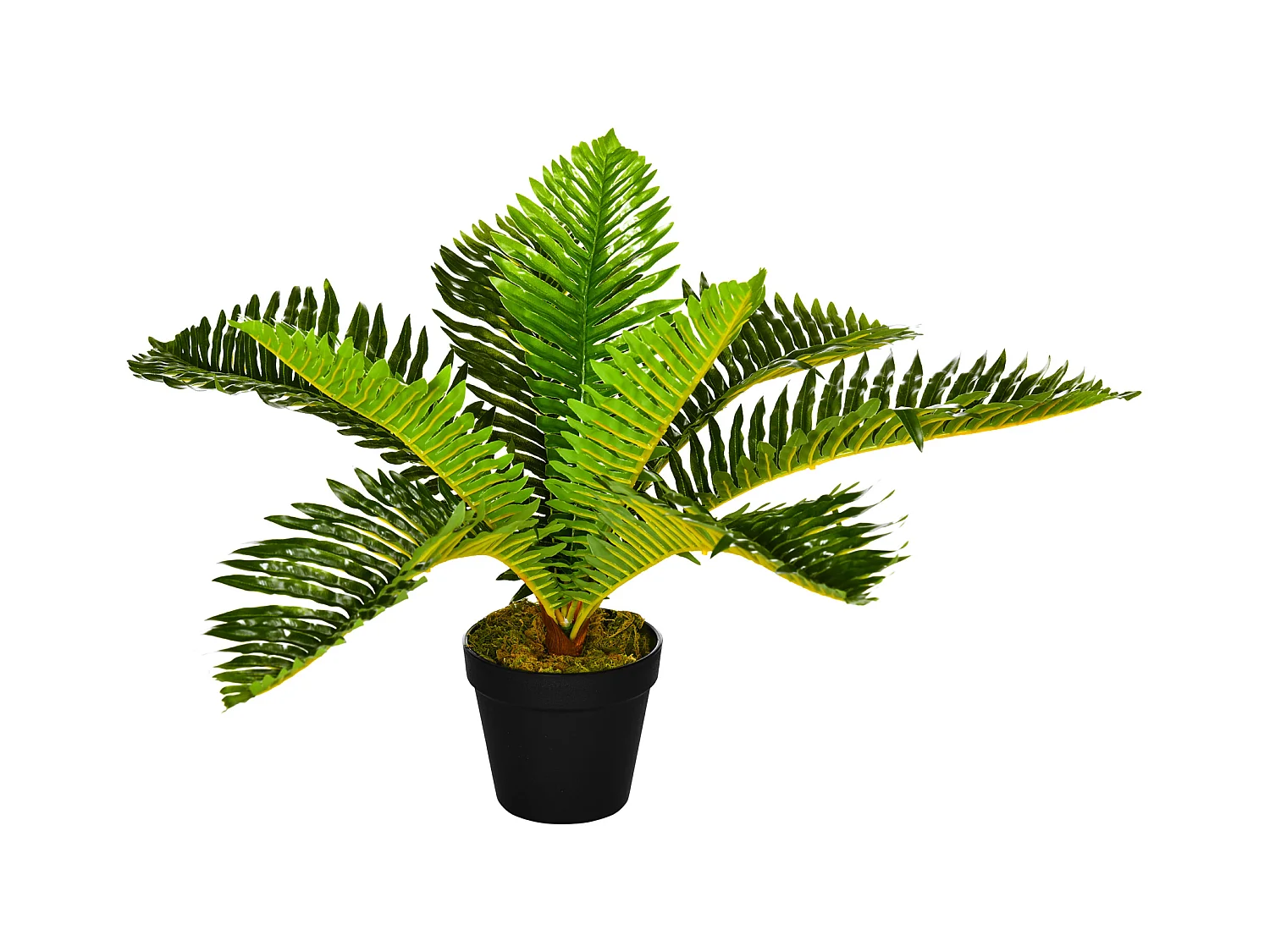 Planta artificial en maceta, Palmera, con maceta negra, verde (12,5x12,5x50 cm)