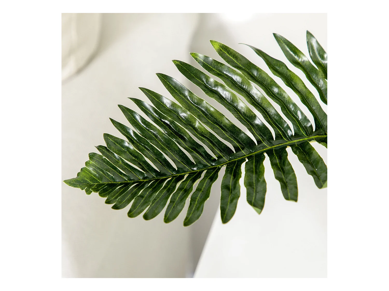 Planta artificial en maceta, Palmera, con maceta negra, verde (12,5x12,5x50 cm)