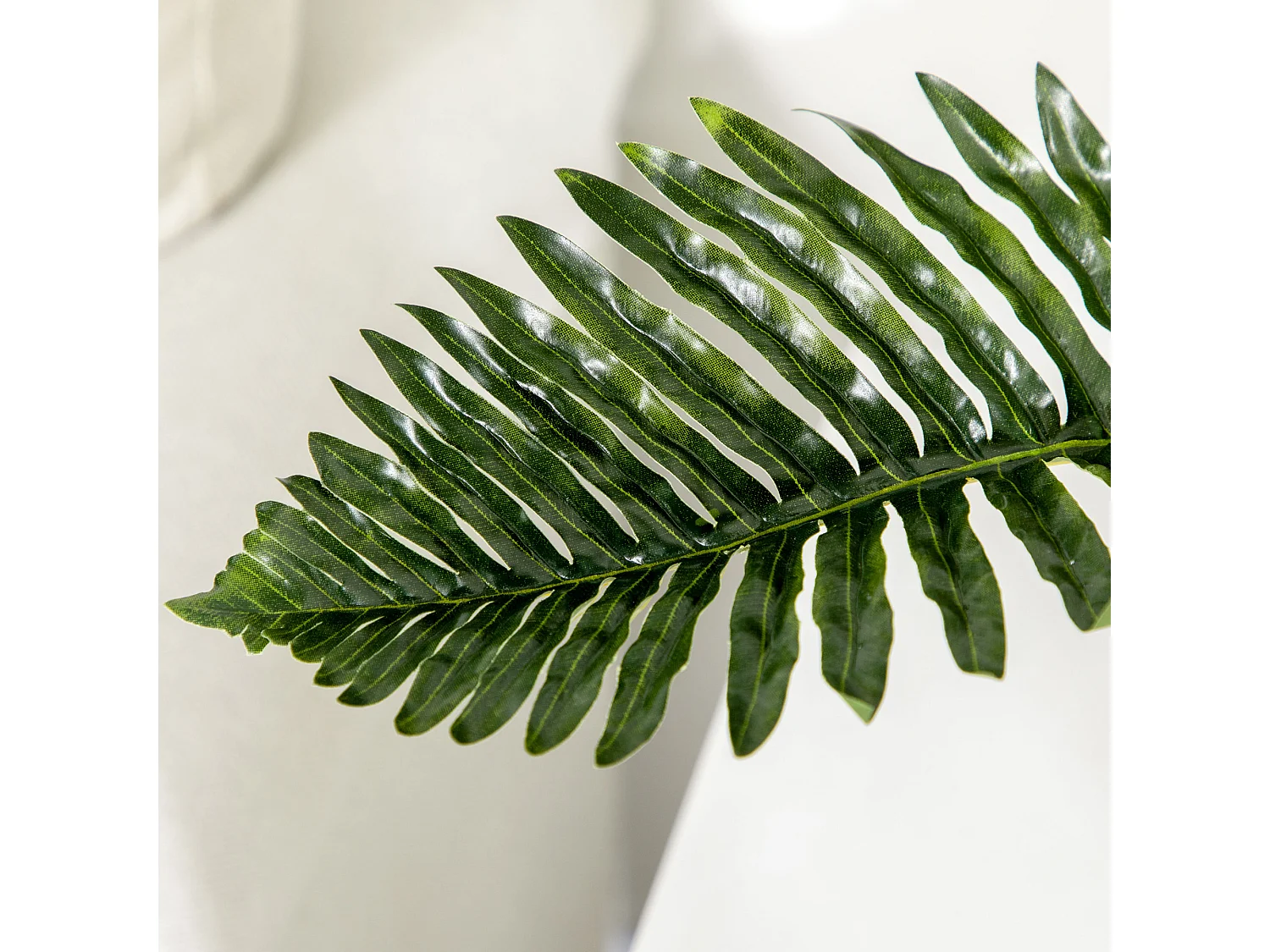 Planta artificial en maceta, Palmera, con maceta negra, verde (12,5x12,5x50 cm)