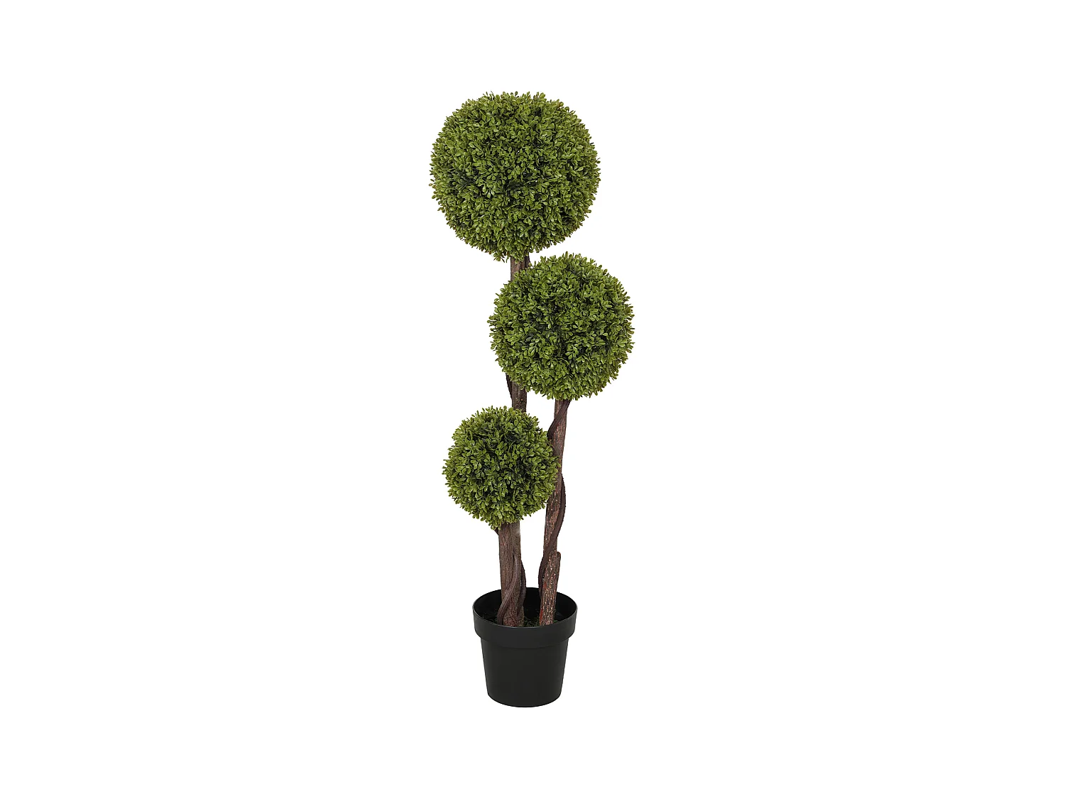 Buxus artificiel 115 cm, plante décorative en pot, plastique, vert (19.5x19.5x115 cm)