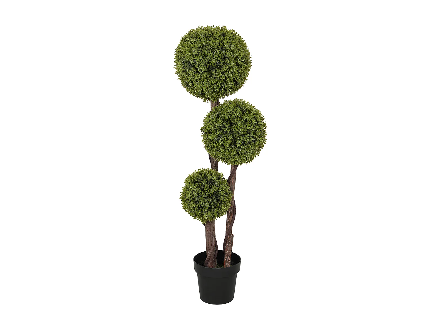 Buxus artificiel 115 cm, plante décorative en pot, plastique, vert (19.5x19.5x115 cm)
